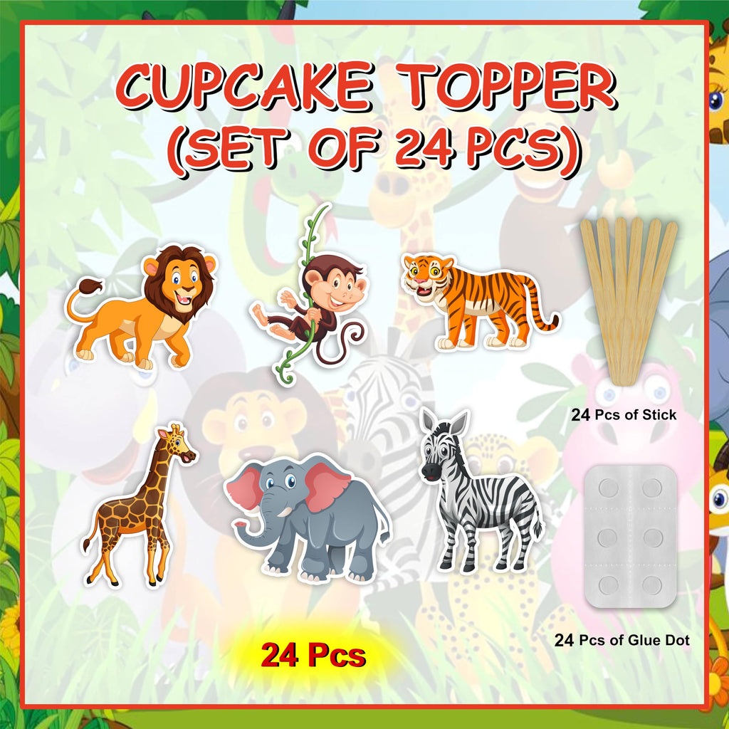 Seyal Jugle Safari Cupcake Topper – Animal-Themed Party Picks for Birthday Cupcakes, Dessert Tables, and Event Styling