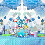 Seyal Bby Shrk Happy Birthday Cake Topper – Cute Shark Theme Decor for Ocean Parties