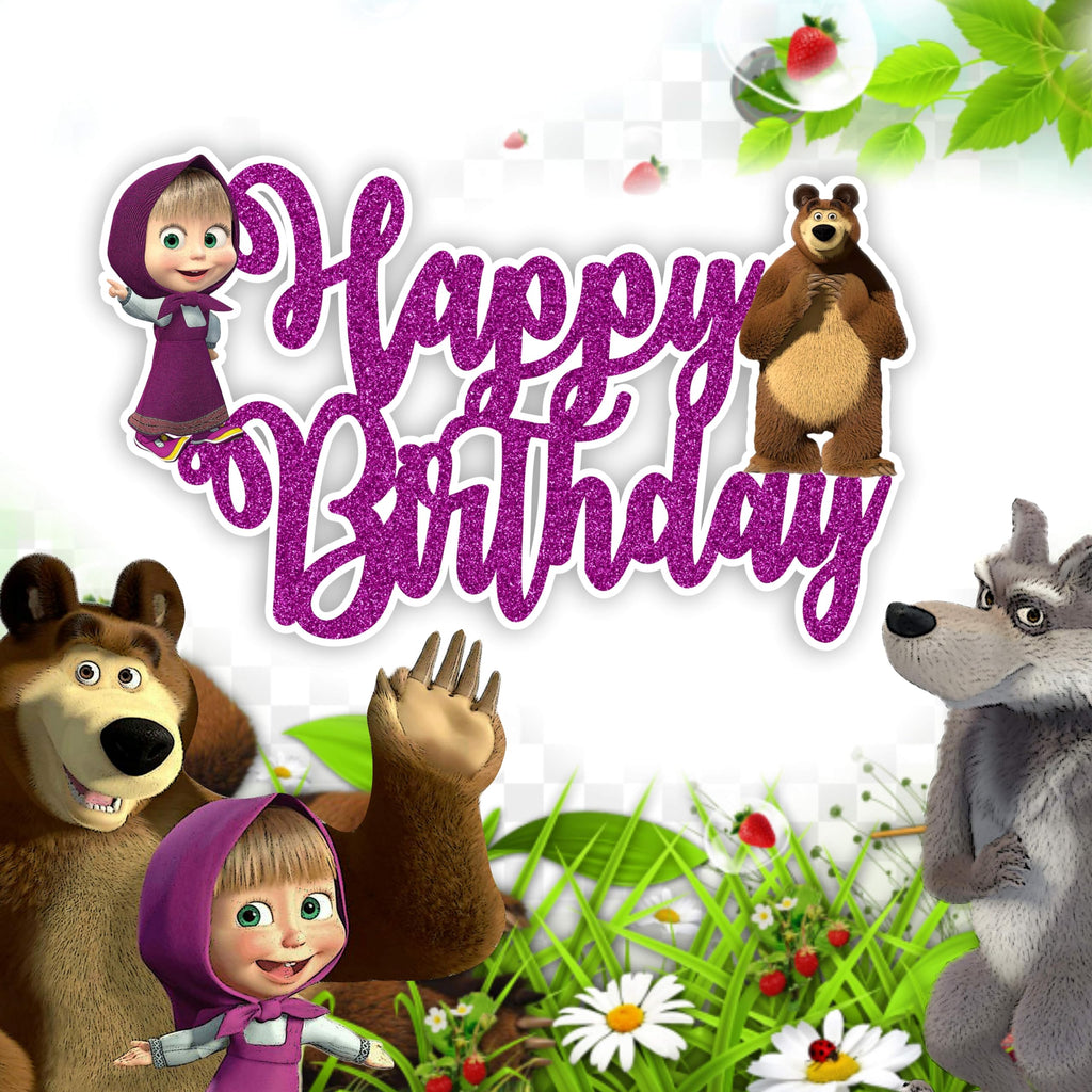 Seyal Maasa & the Ber Happy Birthday Cake Topper – Cartoon Theme Decoration
