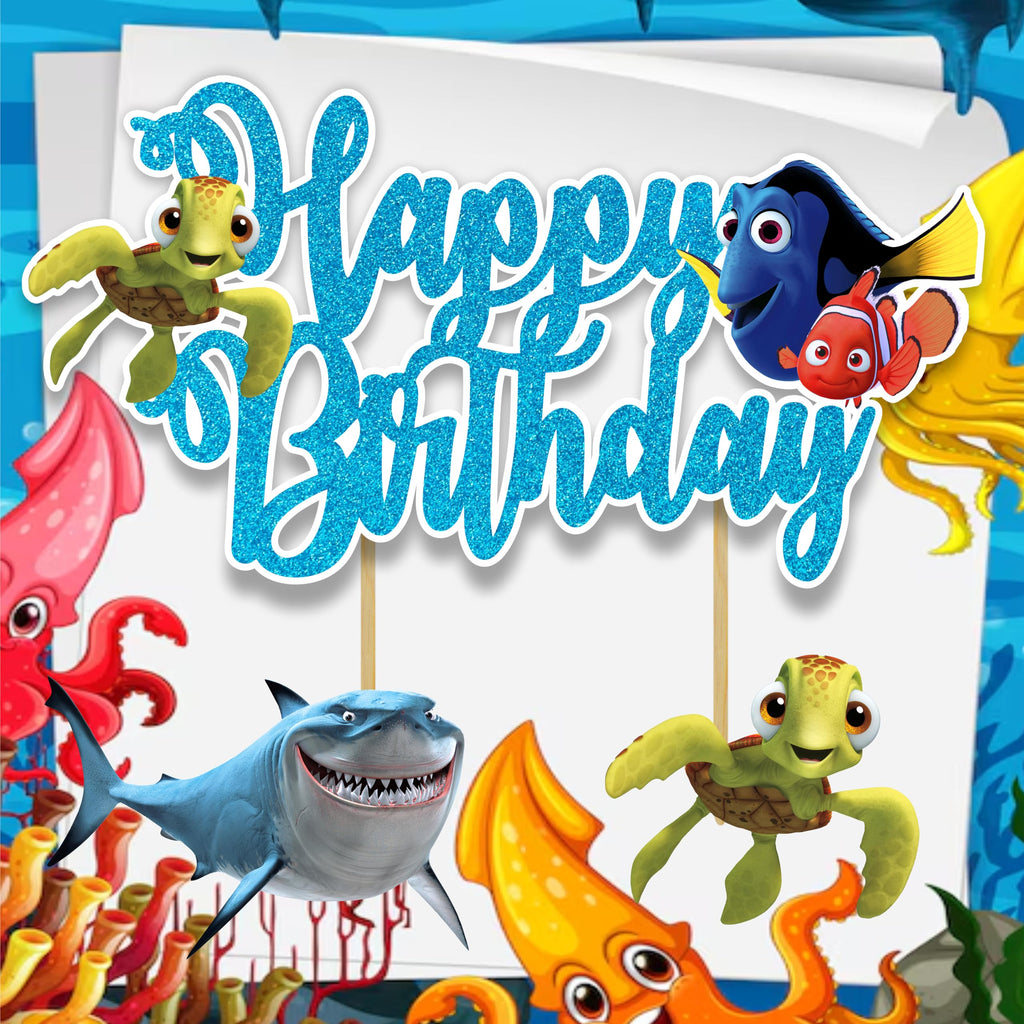 Findng Nmo Happy Birthday Cake Topper – Ocean Theme Clownfish Decor by Seyal
