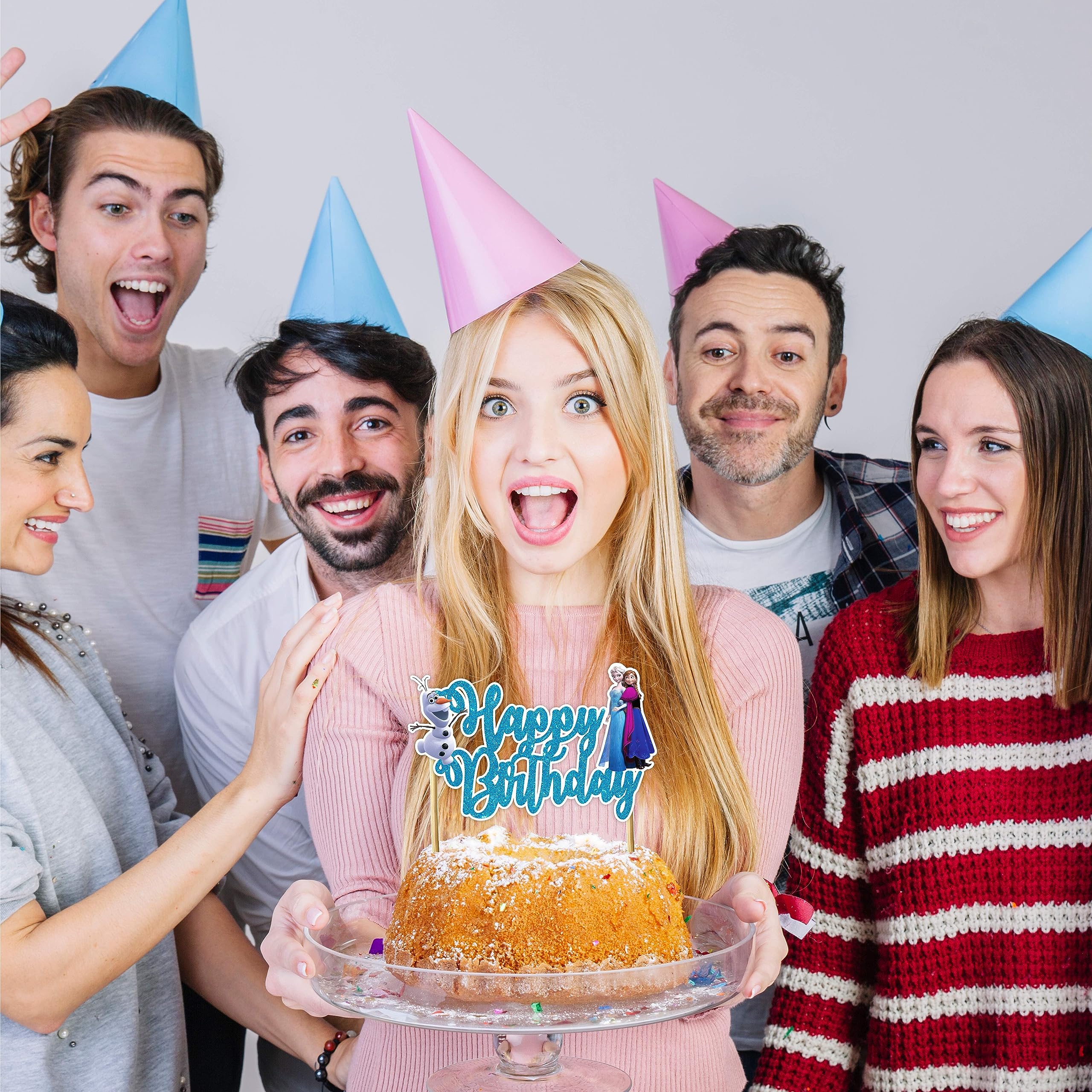 Seyal Frozn Happy Birthday Cake Topper – Frozen-Themed Cake Decoration for Kids' Parties