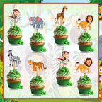 Seyal Jugle Safari Cupcake Topper – Animal-Themed Party Picks for Birthday Cupcakes, Dessert Tables, and Event Styling