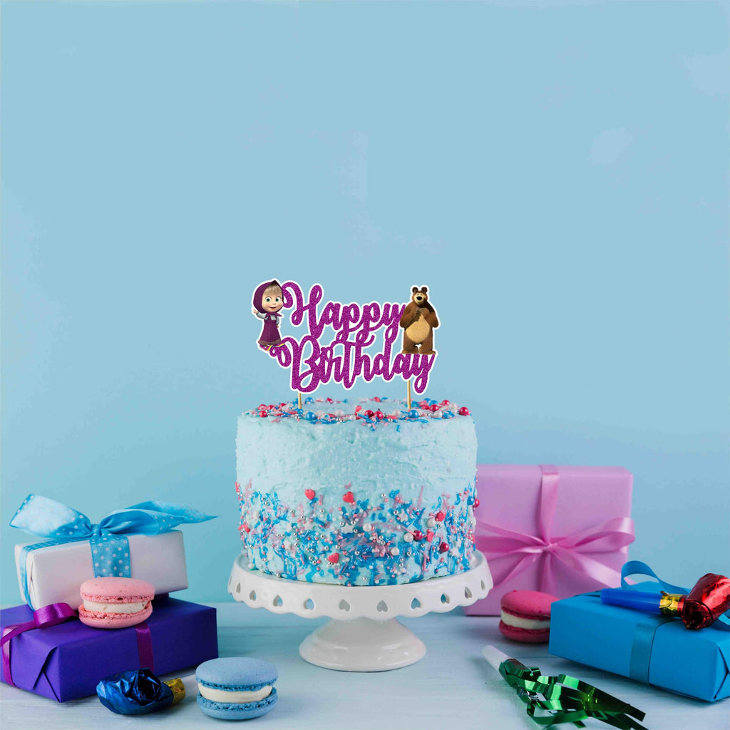 Seyal Maasa & the Ber Happy Birthday Cake Topper – Cartoon Theme Decoration