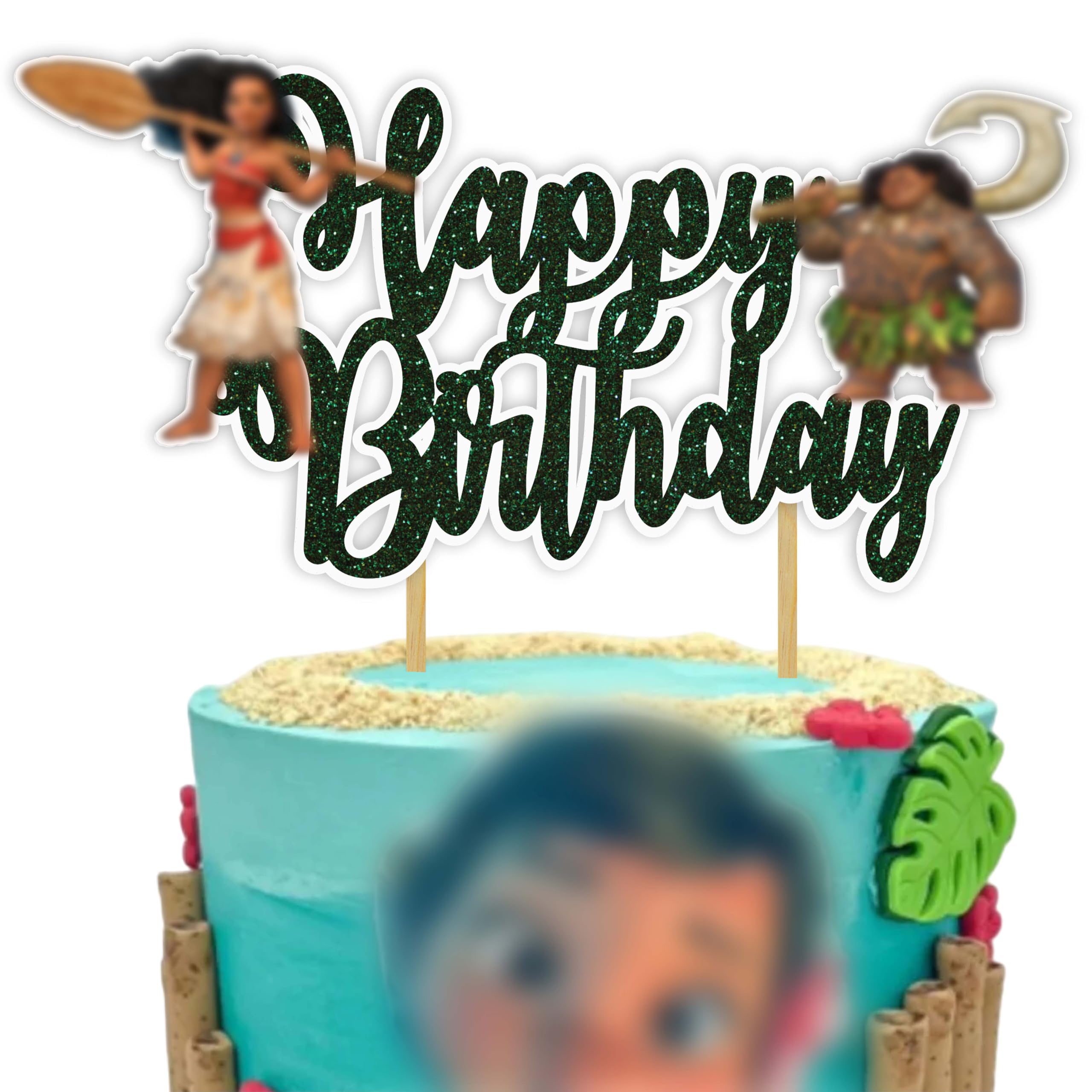 Seyal Mna Happy Birthday Cake Topper – Island Princess Theme | Ocean Adventure Party Decor