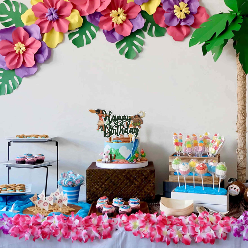 Seyal Mna Happy Birthday Cake Topper – Island Princess Theme | Ocean Adventure Party Decor