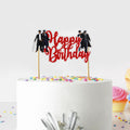 Seyal Peaky Blindrs Happy Birthday Cake Topper - Vintage Gangster Black and Gold