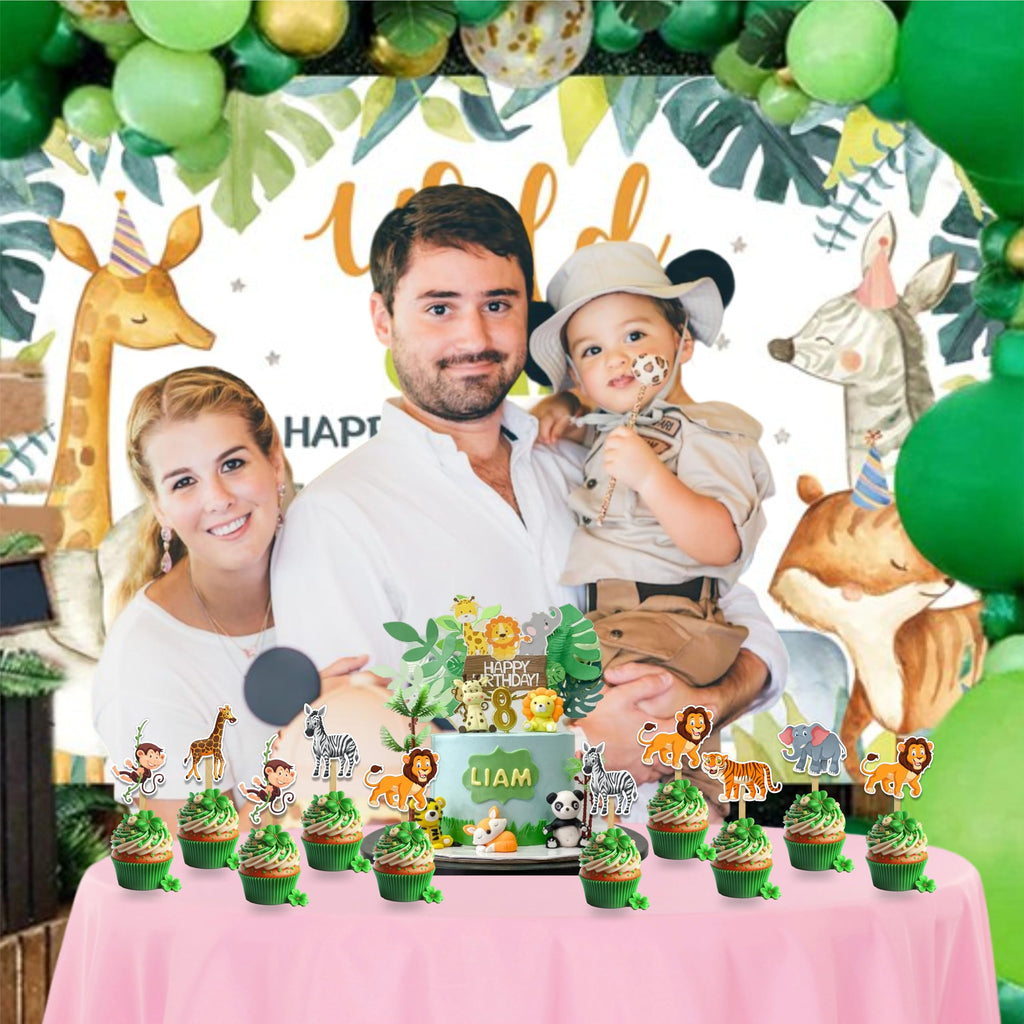 Seyal Jugle Safari Cupcake Topper – Animal-Themed Party Picks for Birthday Cupcakes, Dessert Tables, and Event Styling