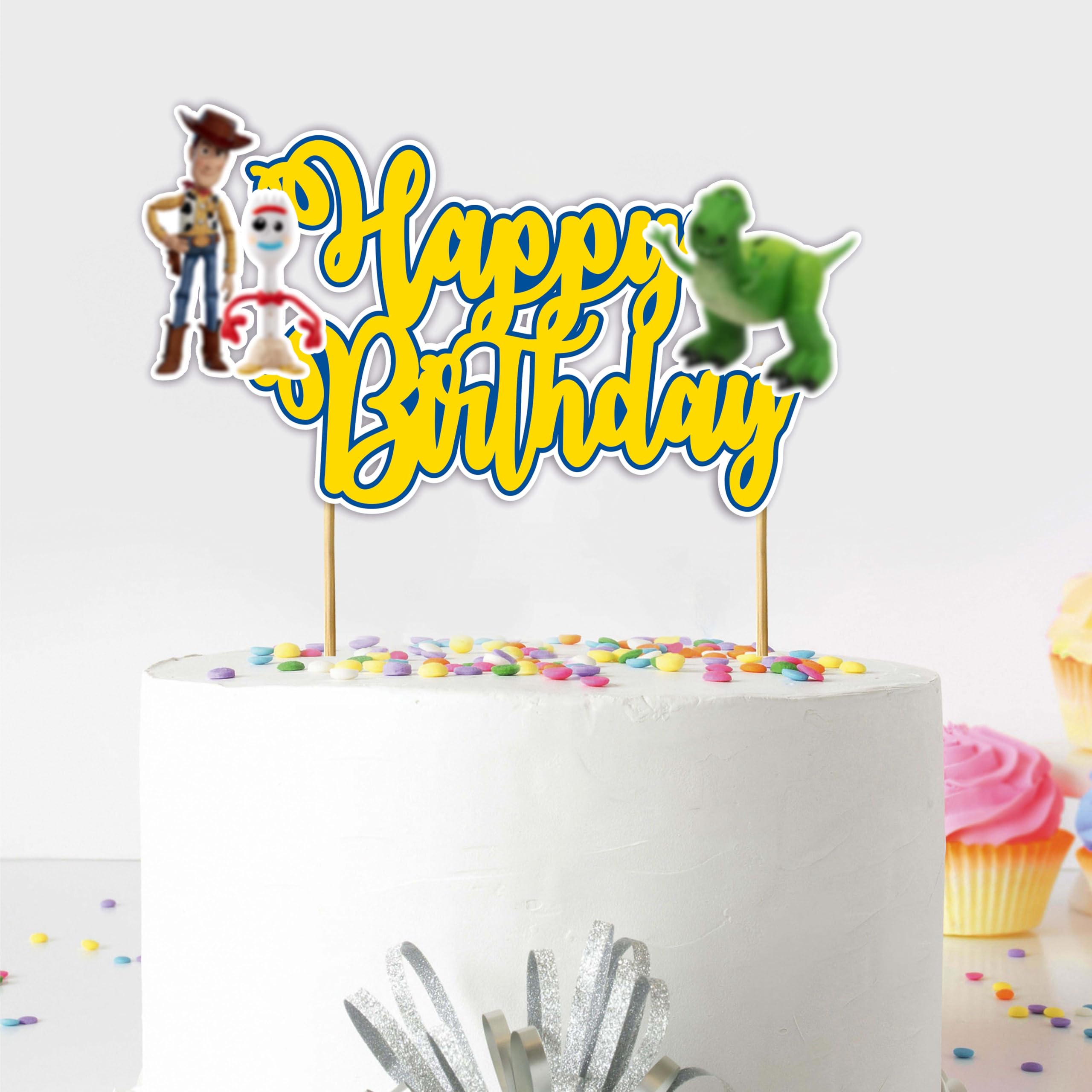 Toy Stry Happy Birthday Cake Topper – Cartoon Theme Party Décor by Seyal