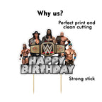 Seyal WWWE Happy Birthday Cake Topper – Wrestling Party Decor for Boys