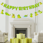 SHADOAMP Alligator Party Decorations – Crocodile Birthday Banner & Garland for Jungle Safari Theme