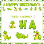 SHADOAMP Alligator Party Decorations – Crocodile Birthday Banner & Garland for Jungle Safari Theme