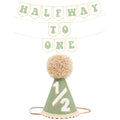 Shanmorine Half Birthday Hat & Pre-Strung Banner – 1/2 Birthday Decorations for Six Months