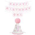 Shanmorine First Birthday Decorations for Girl – Pink Bow Hat & Pre-Stringed ‘HAPPY 1st BIRTHDAY’ Banner
