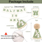 Shanmorine Half Birthday Hat & Pre-Strung Banner – 1/2 Birthday Decorations for Six Months