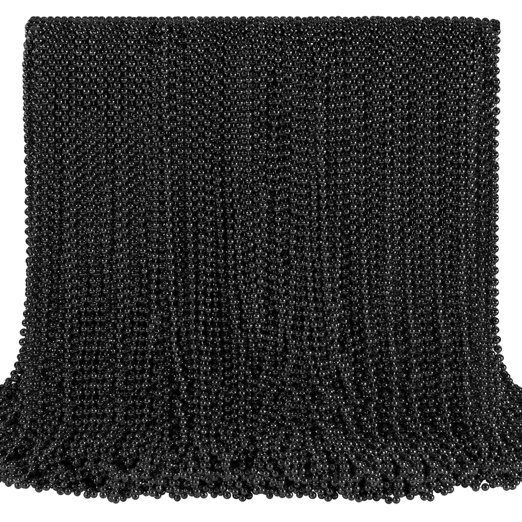 SHAOQINLIN 144 PCS Black Bead Necklaces – 33 Inch Mardi Gras & Party Beads
