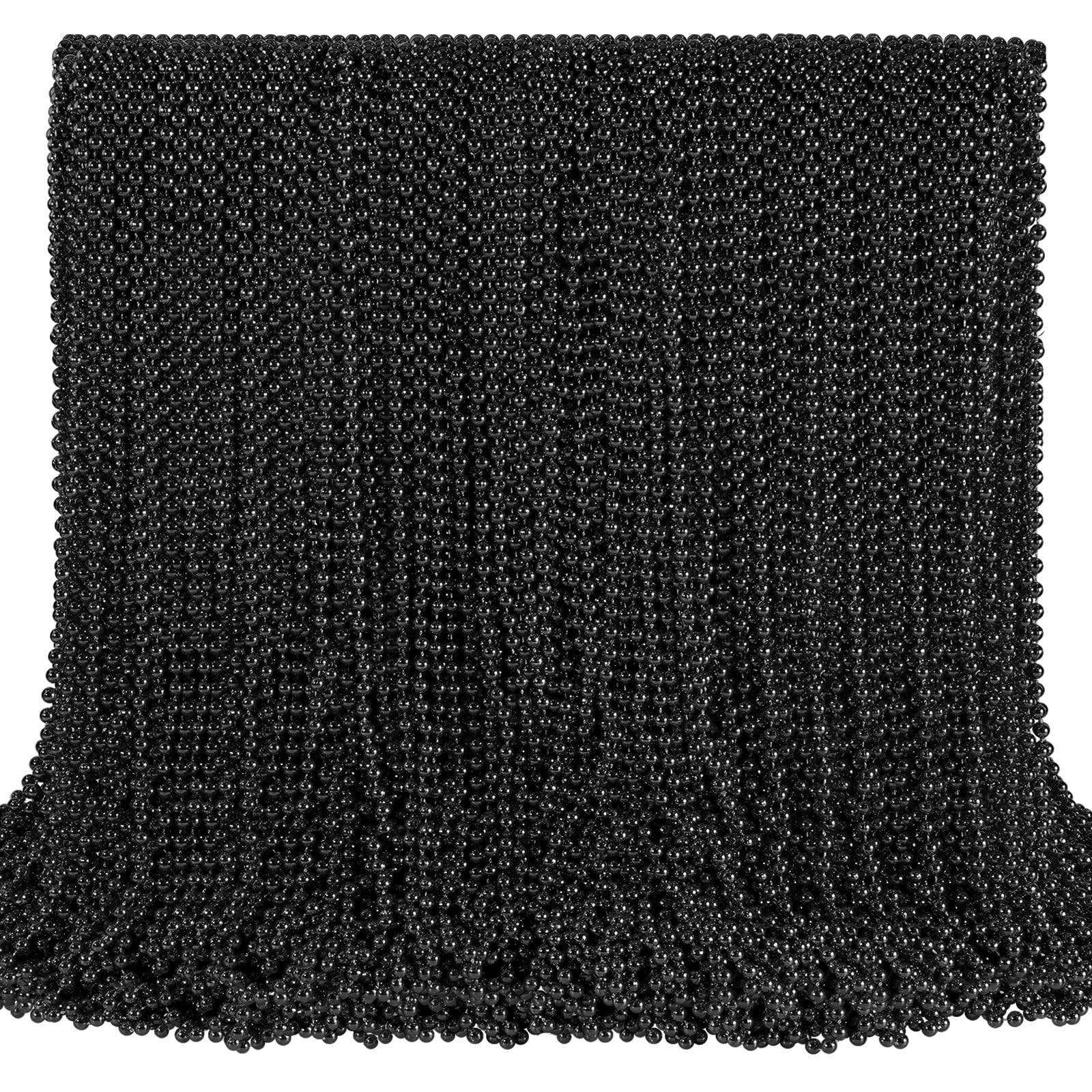 SHAOQINLIN 144 PCS Black Bead Necklaces – 33 Inch Mardi Gras & Party Beads