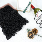 SHAOQINLIN 100 Pcs Black Bead Necklace – 30.5 inch Oval Beads for Mardi Gras, Halloween & Party Favors