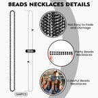 SHAOQINLIN 144 PCS Black Bead Necklaces – 33 Inch Mardi Gras & Party Beads