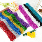 SHAOQINLIN 100 Pcs Mardi Gras Beads Necklaces – 10 Colors, 33-Inch Bulk Party Beads