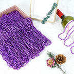 SHAOQINLIN 100 Pcs Purple Mardi Gras Beads – Oval Necklaces, 30.5-Inch Metallic Beaded Party Favors