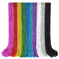 SHAOQINLIN 100 Pcs Mardi Gras Beads Necklaces – 10 Colors, 33-Inch Bulk Party Beads