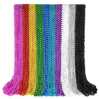 SHAOQINLIN 100 Pcs Mardi Gras Beads Necklaces – 10 Colors, 33-Inch Bulk Party Beads