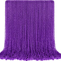 SHAOQINLIN 100 Pcs Purple Mardi Gras Beads – Oval Necklaces, 30.5-Inch Metallic Beaded Party Favors