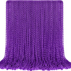 SHAOQINLIN 100 Pcs Purple Mardi Gras Beads – Oval Necklaces, 30.5-Inch Metallic Beaded Party Favors