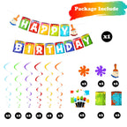 Shappy 25-Piece Art Painting Party Decorations – Birthday Banner, Cards & Hanging Swirls