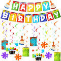 Shappy 25-Piece Art Painting Party Decorations – Birthday Banner, Cards & Hanging Swirls