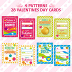 Shemira 28-Pack Valentines Cards with Stretchy Ball Set for Kids | Classroom Exchange & Party Favors