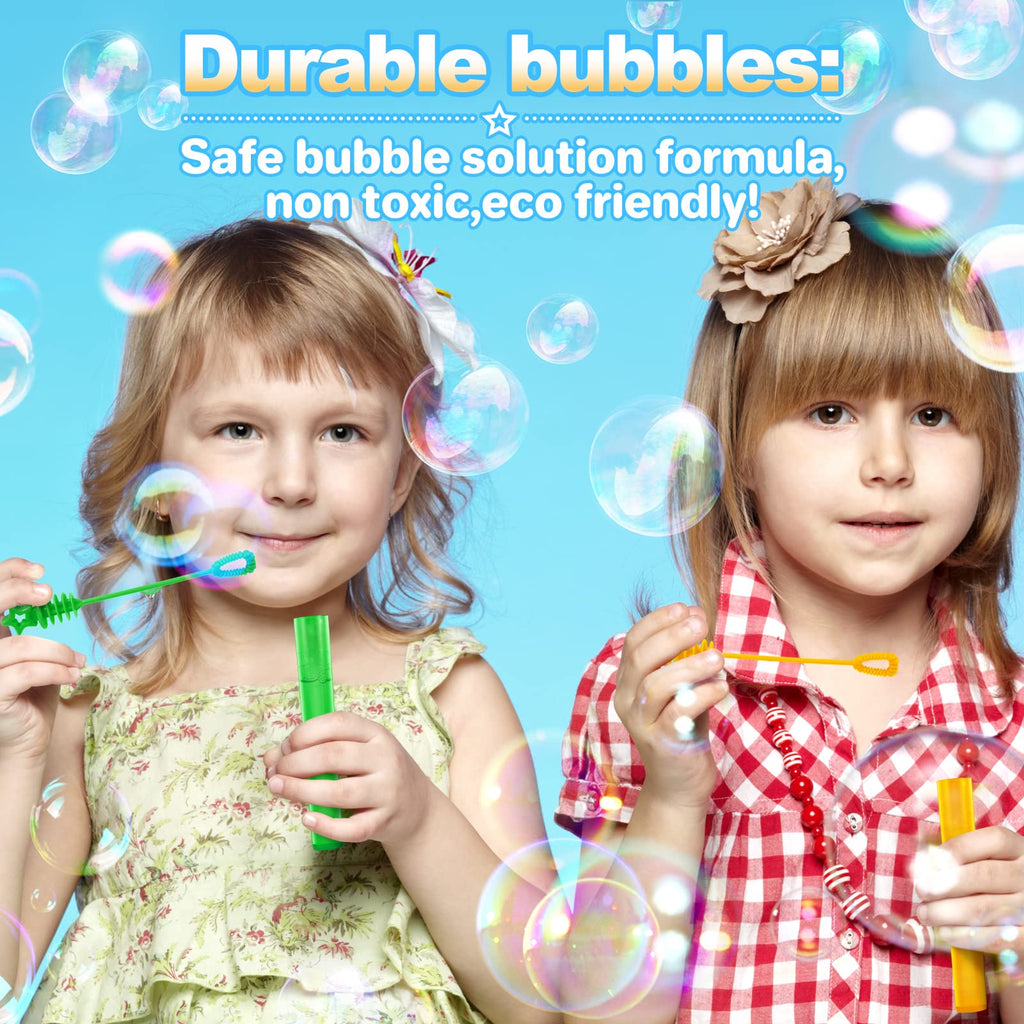Shemira Bubble Wand Bulk – 300 Mini Neon Bubble Wands in 10 Colors | Party Favors