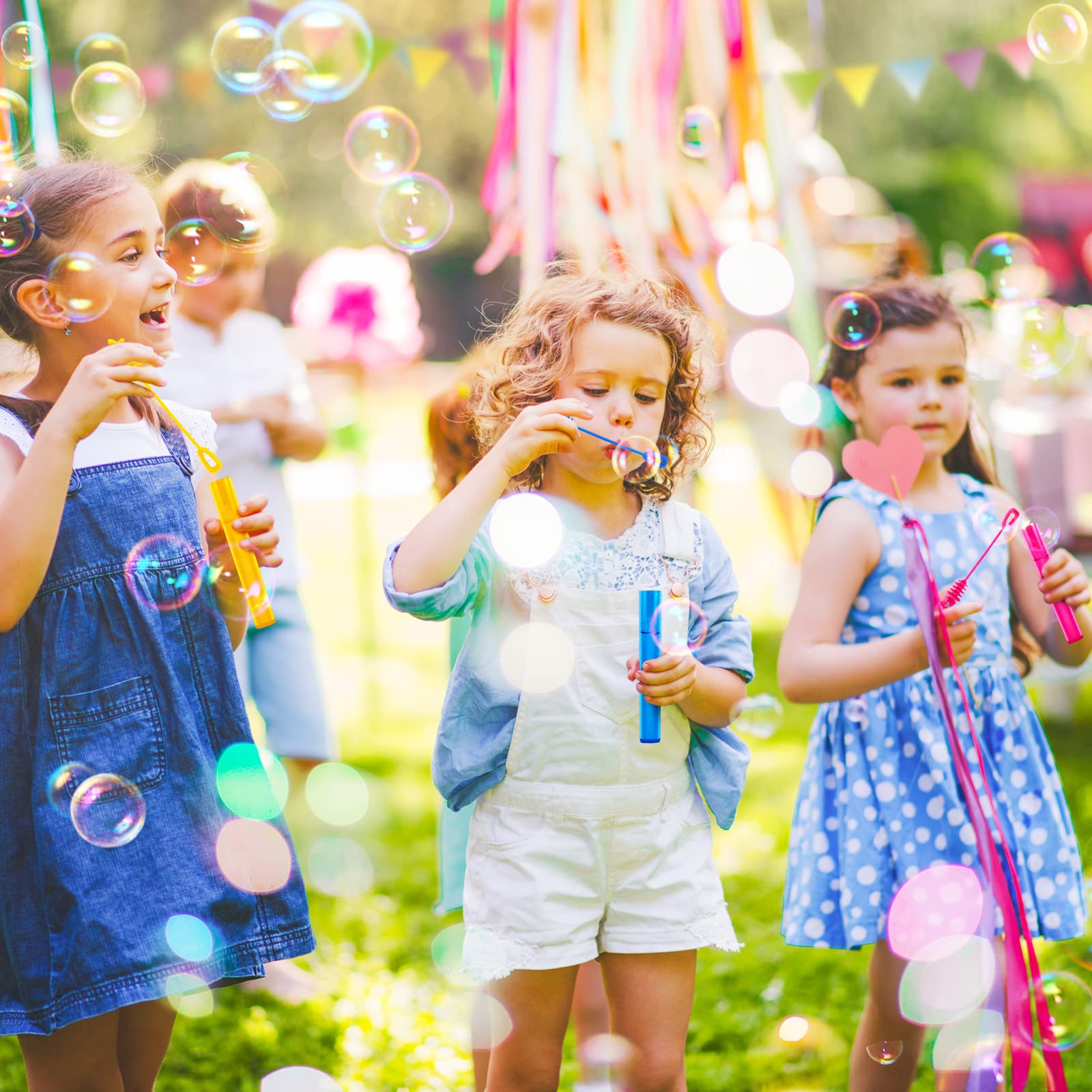 Shemira Bubble Wand Bulk – 300 Mini Neon Bubble Wands in 10 Colors | Party Favors