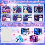 Shemira 24-Pack Valentine Cards for Kids with Fidget Cube Toys | Classroom Exchange & Party Favors Bulk