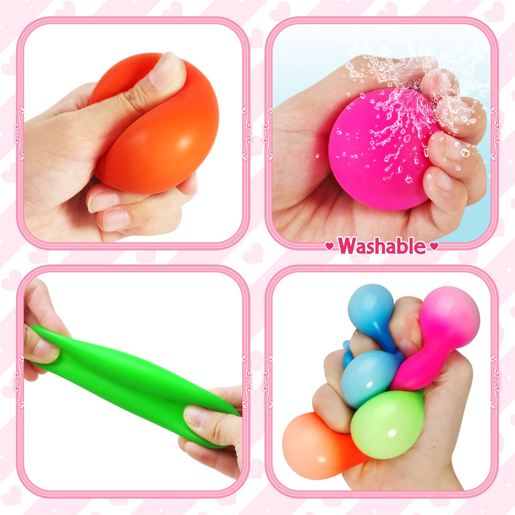 Shemira 28-Pack Valentines Cards with Stretchy Ball Set for Kids | Classroom Exchange & Party Favors
