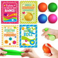 Shemira 28-Pack Valentines Cards with Stretchy Ball Set for Kids | Classroom Exchange & Party Favors