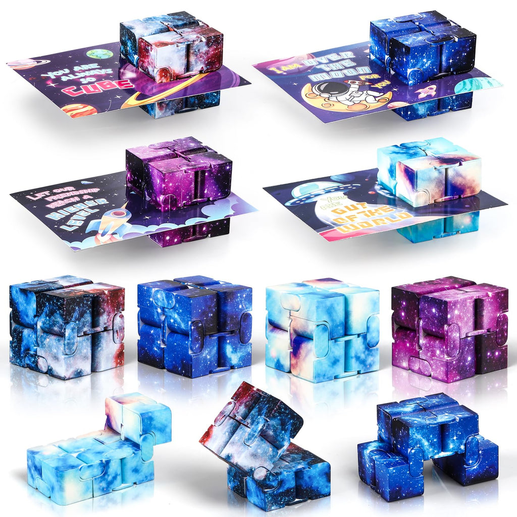 Shemira 24-Pack Valentine Cards for Kids with Fidget Cube Toys | Classroom Exchange & Party Favors Bulk