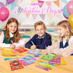 Shemira 24-Pack Valentines Day Cards for Kids with Invisible Ink Pens – Detective Theme Classroom Exchange & Party Favors