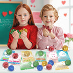 Shemira Valentines Cards & 24 Stretch Squeeze Balls – Classroom Party Favors for Kids