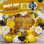 SHERYL DECOR All-in-1 Bee Balloons Garland Kit & Arch – Black, Yellow & White