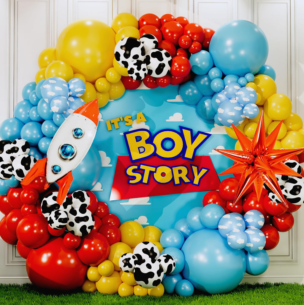 SHERYL DECOR ALL-IN-1 Toy Story Balloons Arch Kit – Its A Boy Baby Shower Garland, Easy DIY