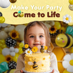 SHERYL DECOR All-in-1 Bee Balloons Garland Kit & Arch – Black, Yellow & White