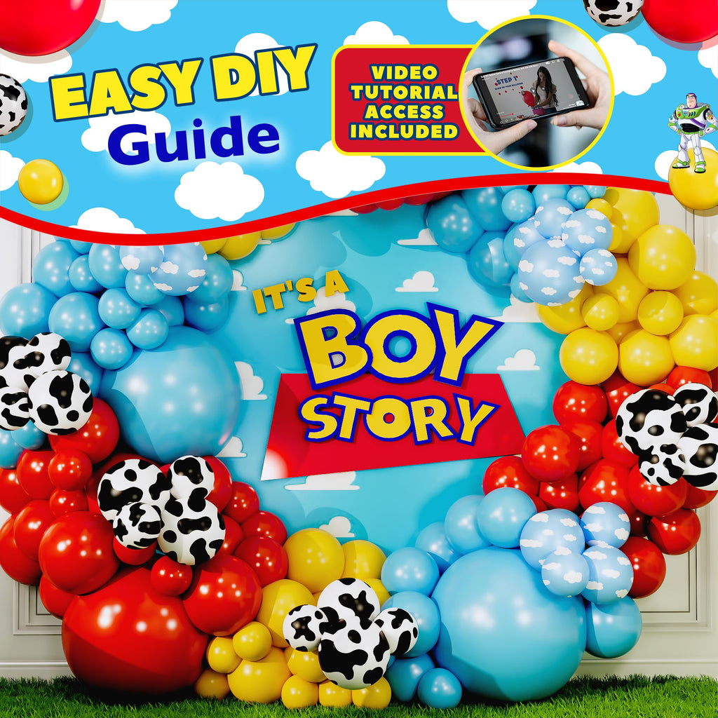 SHERYL DECOR ALL-IN-1 Toy Story Balloons Arch Kit – Its A Boy Baby Shower Garland, Easy DIY