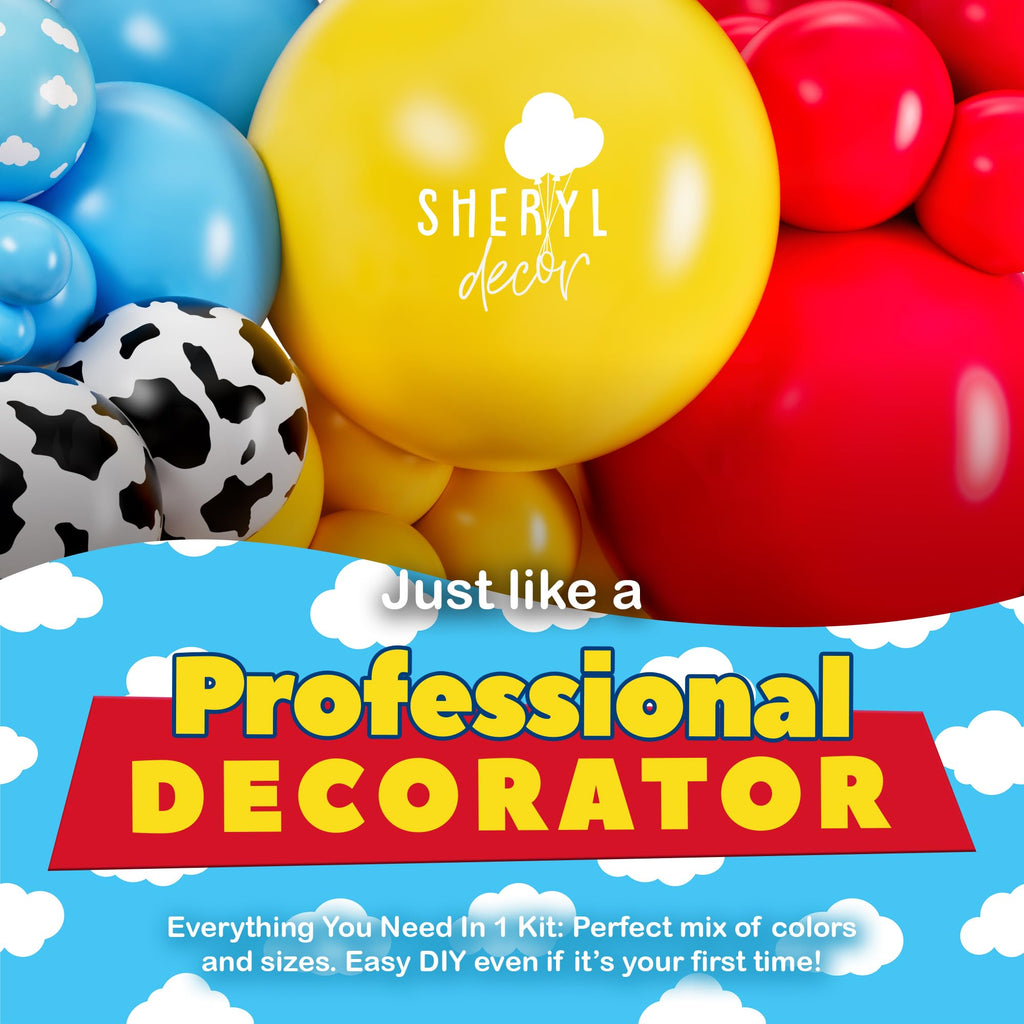 SHERYL DECOR ALL-IN-1 Toy Story Balloons Arch Kit – Its A Boy Baby Shower Garland, Easy DIY