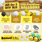 SHERYL DECOR All-in-1 Bee Balloons Garland Kit & Arch – Black, Yellow & White