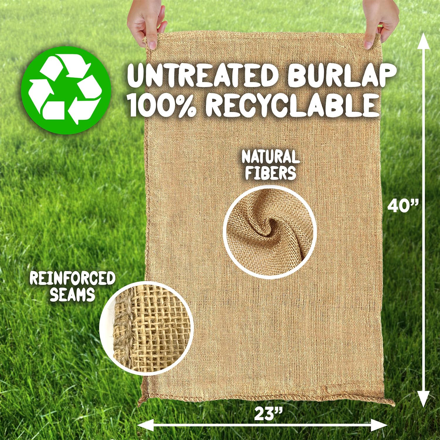 Shop Square Potato Sack Race Bags 23x40 – 6-Pack Burlap Sacks for Field Day & Outdoor Fun