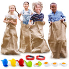Shop Square Outdoor Field Day Games Kit – Potato Sack Race Bags, Egg & Spoon, 3-Legged Race Bands & Storage Bag