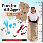 Shop Square Outdoor Field Day Games Kit – Potato Sack Race Bags, Egg & Spoon, 3-Legged Race Bands & Storage Bag