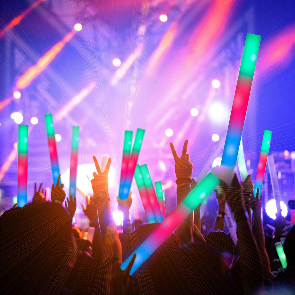 SHQDD 105PCS LED Foam Glow Sticks – 3 Modes, Glow in the Dark Party Pack