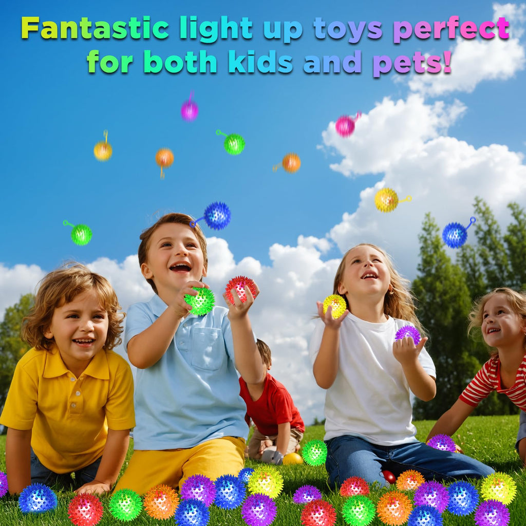 SHQDD 36PCS Light Up Ball – Glow-in-the-Dark Bouncy Balls for Kids, Party Favors